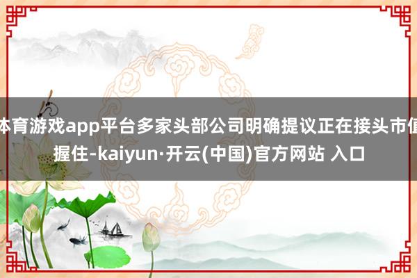 体育游戏app平台多家头部公司明确提议正在接头市值握住-kaiyun·开云(中国)官方网站 入口