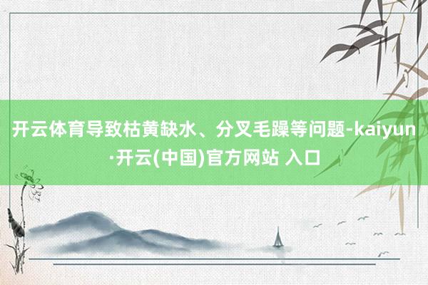 开云体育导致枯黄缺水、分叉毛躁等问题-kaiyun·开云(中国)官方网站 入口