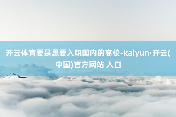 开云体育要是思要入职国内的高校-kaiyun·开云(中国)官方网站 入口