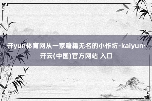 开yun体育网从一家籍籍无名的小作坊-kaiyun·开云(中国)官方网站 入口