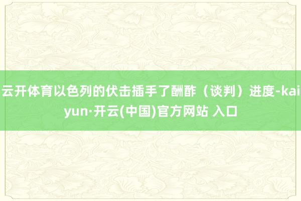 云开体育以色列的伏击插手了酬酢（谈判）进度-kaiyun·开云(中国)官方网站 入口