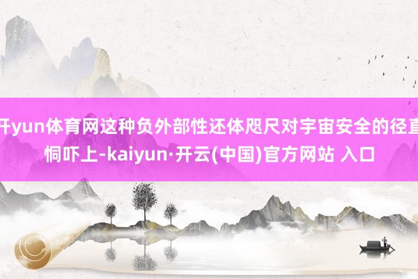 开yun体育网这种负外部性还体咫尺对宇宙安全的径直恫吓上-kaiyun·开云(中国)官方网站 入口