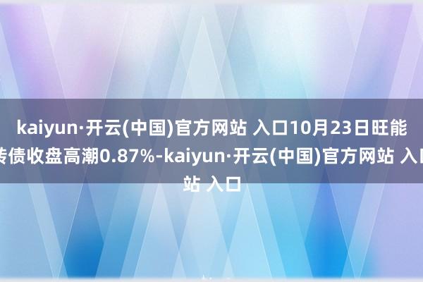 kaiyun·开云(中国)官方网站 入口10月23日旺能转债收盘高潮0.87%-kaiyun·开云(中国)官方网站 入口