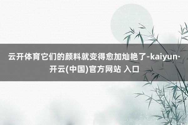 云开体育它们的颜料就变得愈加灿艳了-kaiyun·开云(中国)官方网站 入口