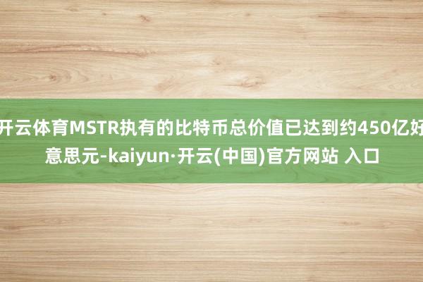 开云体育MSTR执有的比特币总价值已达到约450亿好意思元-kaiyun·开云(中国)官方网站 入口